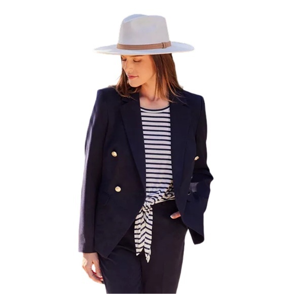 Karen Kane "Pretty in Pink" Double Breasted Blazer Color: Navy | Size Small - Picture 1 of 1